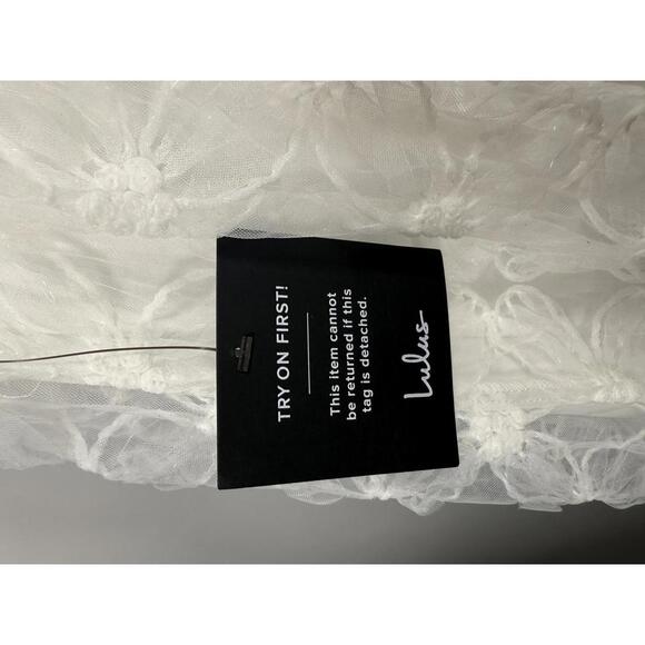 Lulus Radiate Elegance Ivory Floral Tulle Midi Dress - L NWT - Picture 5 of 9
